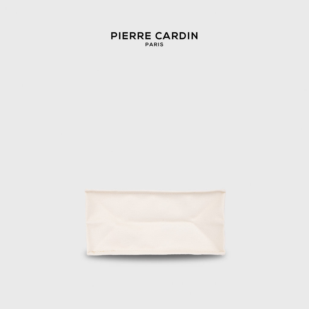 Pierre Cardin Exotic Leafy Beige Canvas Tote Bag