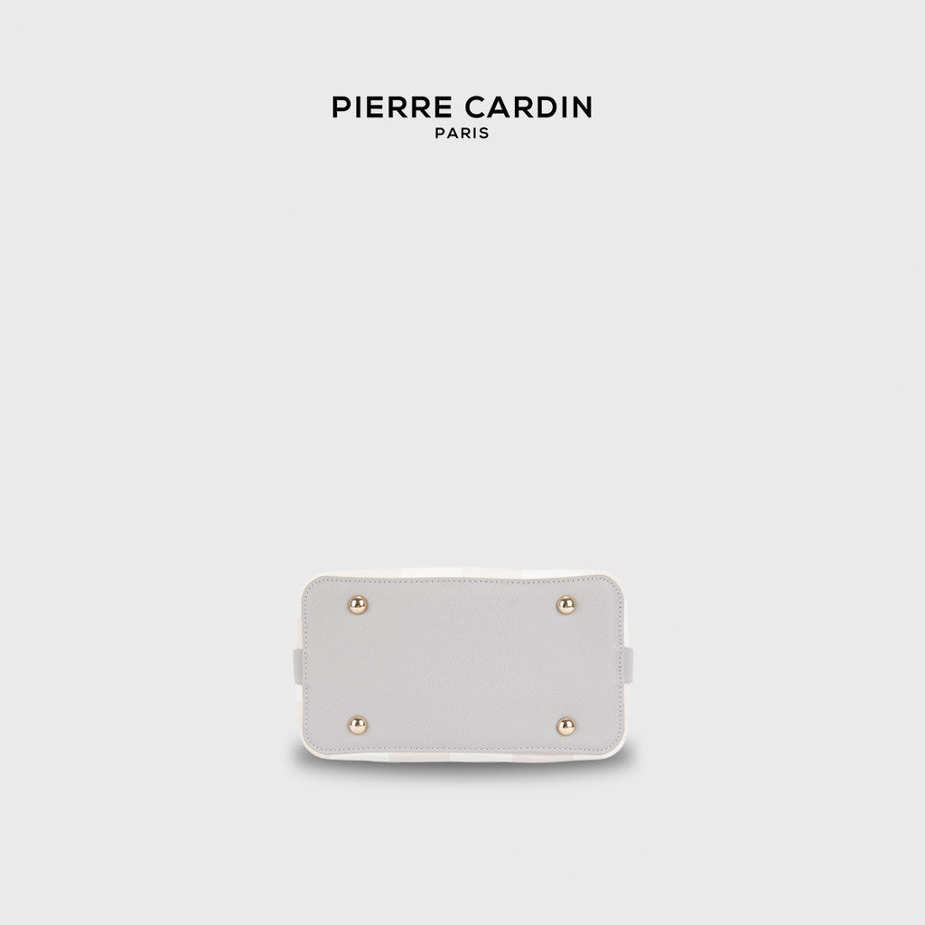 Pierre Cardin Ivory Plaid Bucket Crossbody Bag