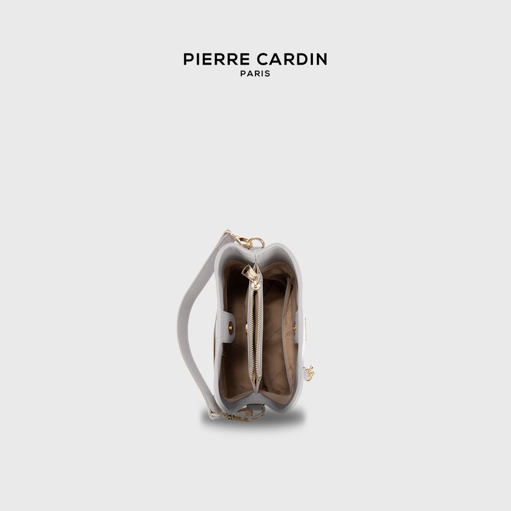 Pierre Cardin Ivory Plaid Bucket Crossbody Bag