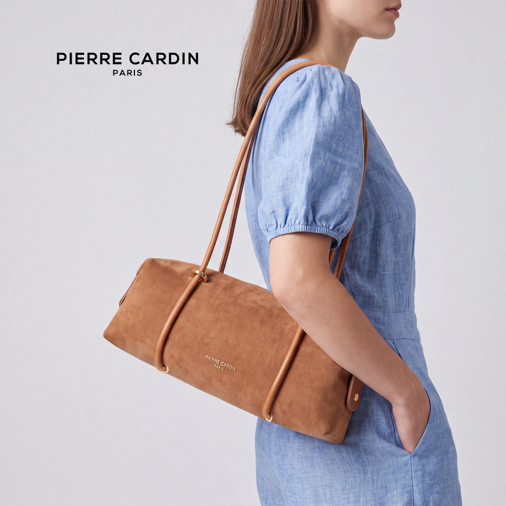 Pierre Cardin Women Suede Boston Shoulder Bag