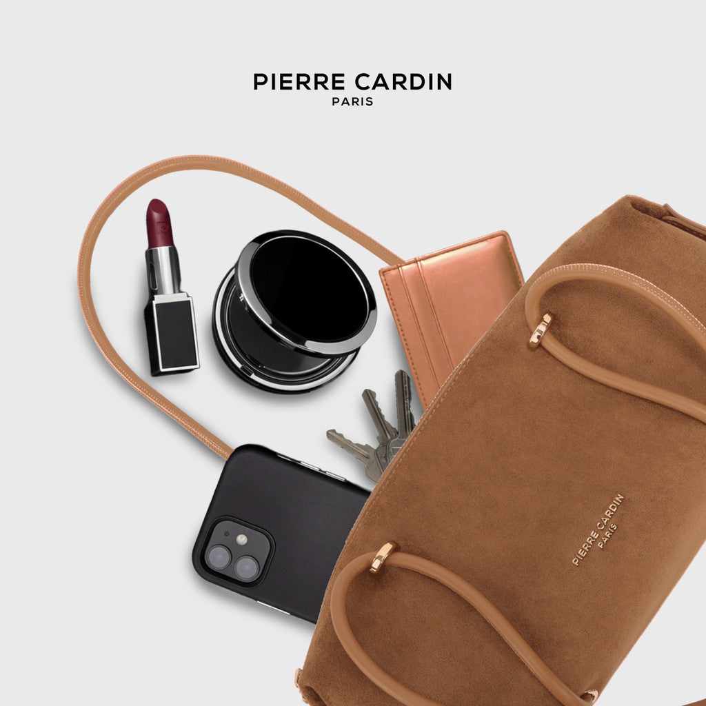 Pierre Cardin Women Suede Boston Shoulder Bag