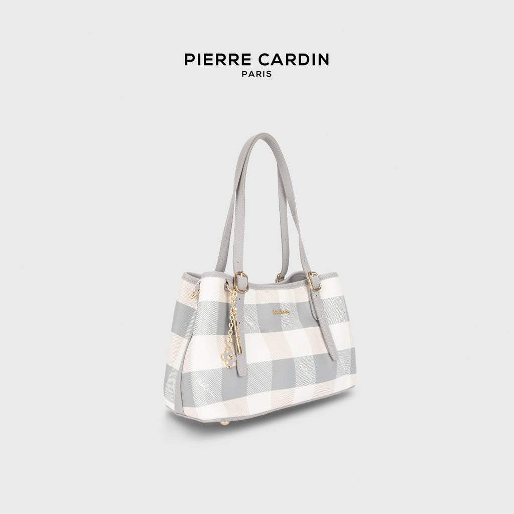 Pierre Cardin Ivory Plaid Shoulder Crossbody Bag