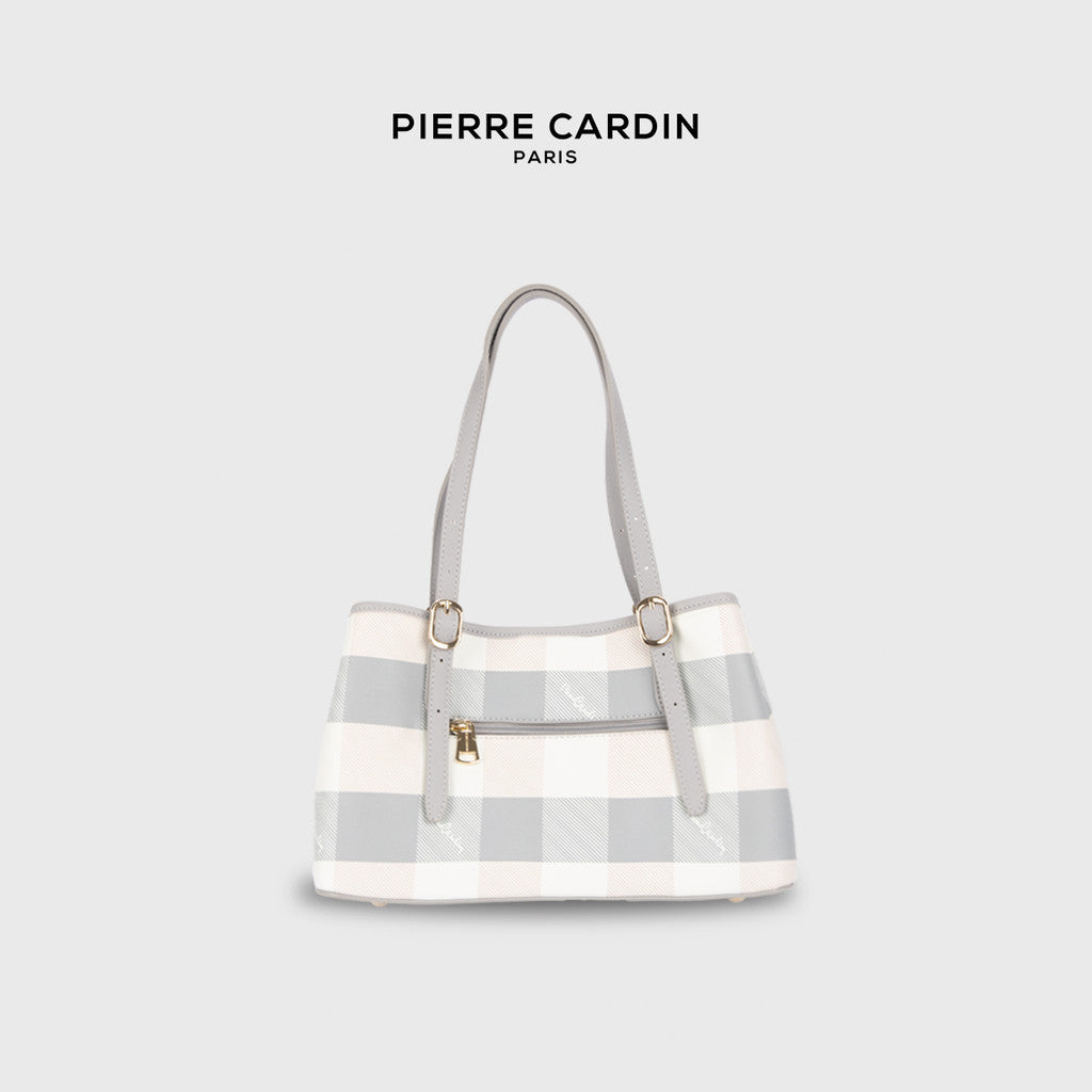 Pierre Cardin Ivory Plaid Shoulder Crossbody Bag