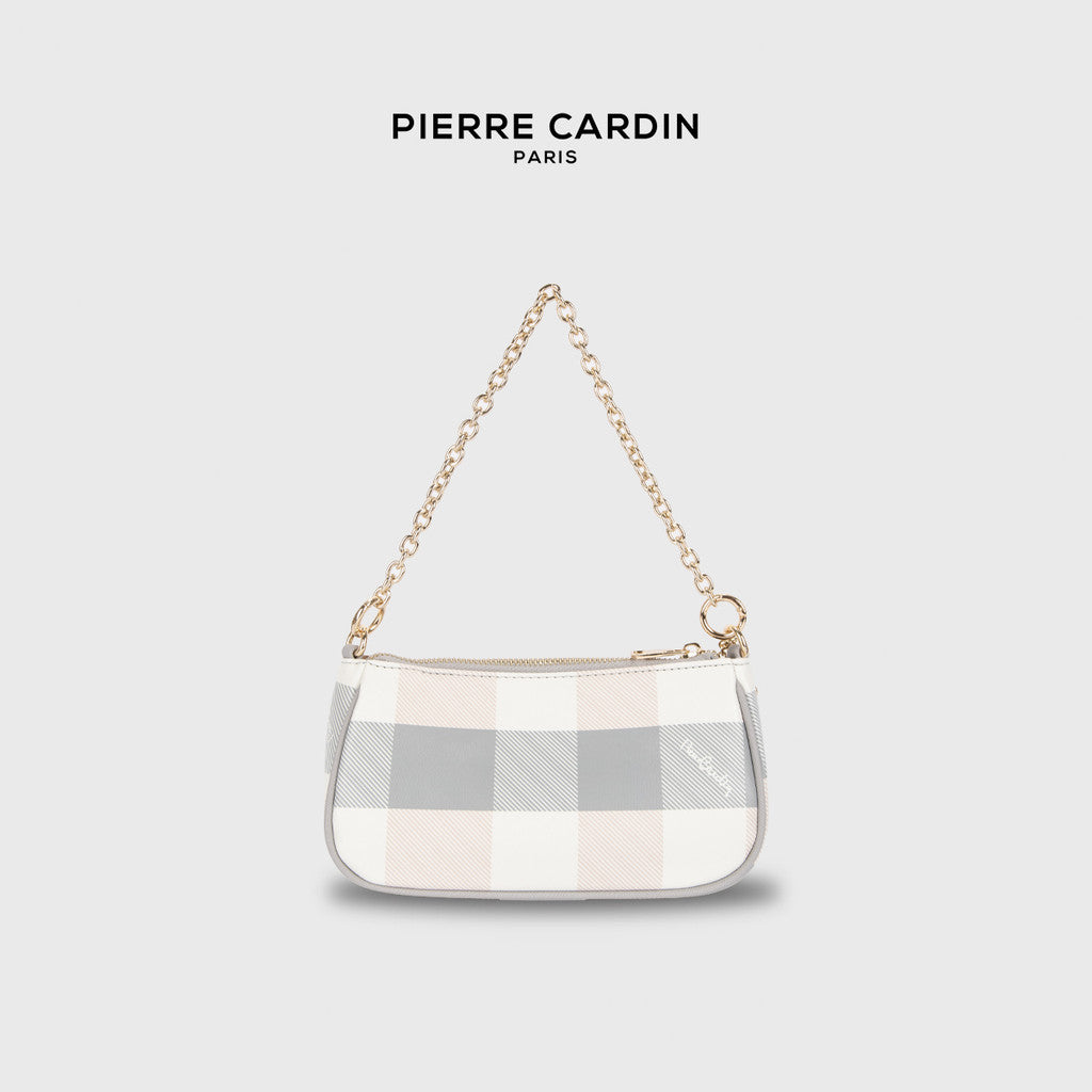 Pierre Cardin Ivory Plaid Top Handle Crossbody Bag