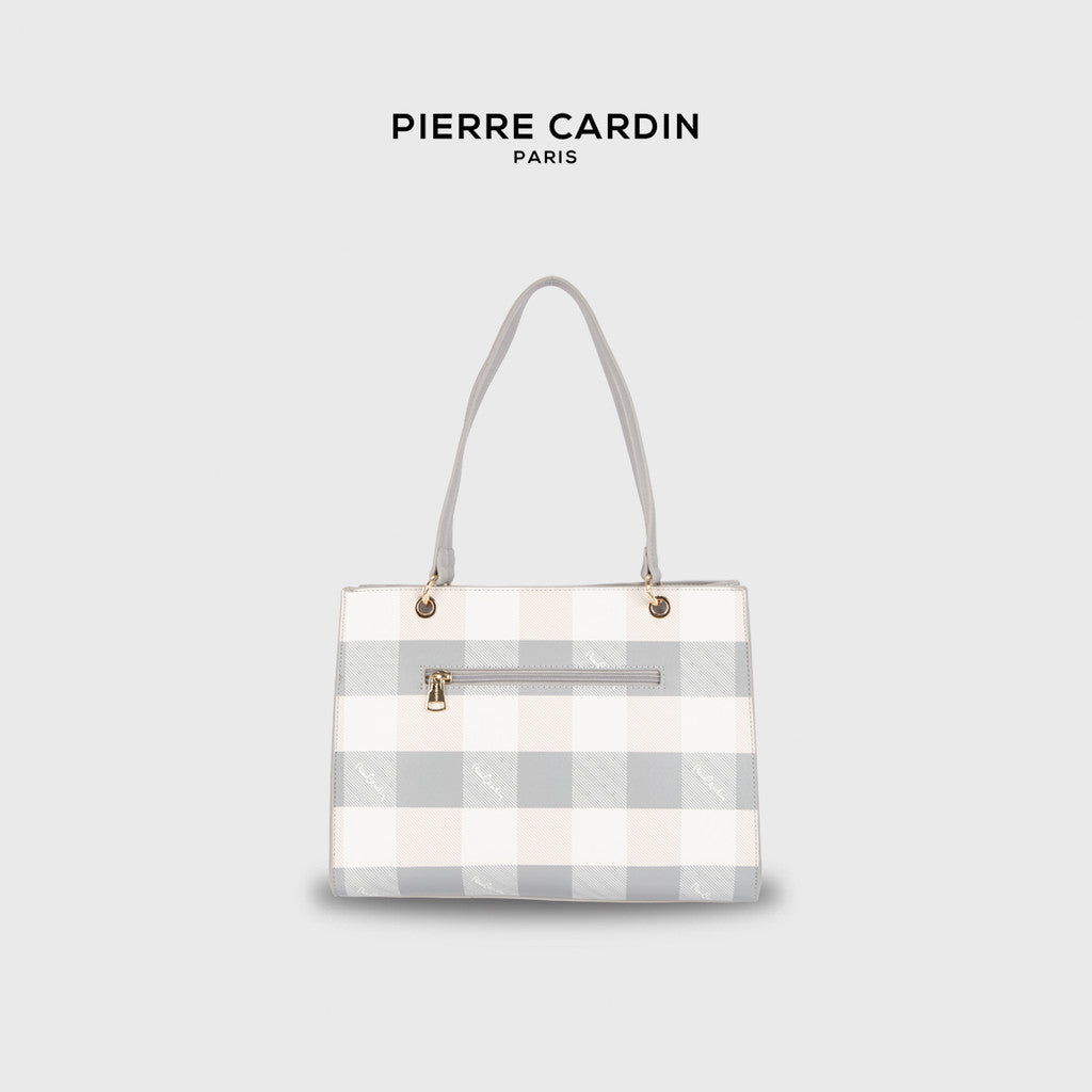 Pierre Cardin Ivory Plaid Crossbody Handbag
