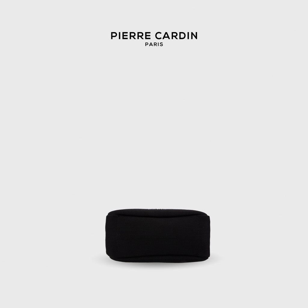 Pierre Cardin Ladies Pleated Fabric Bucket Bag with Magnetic Flap Snap Closure