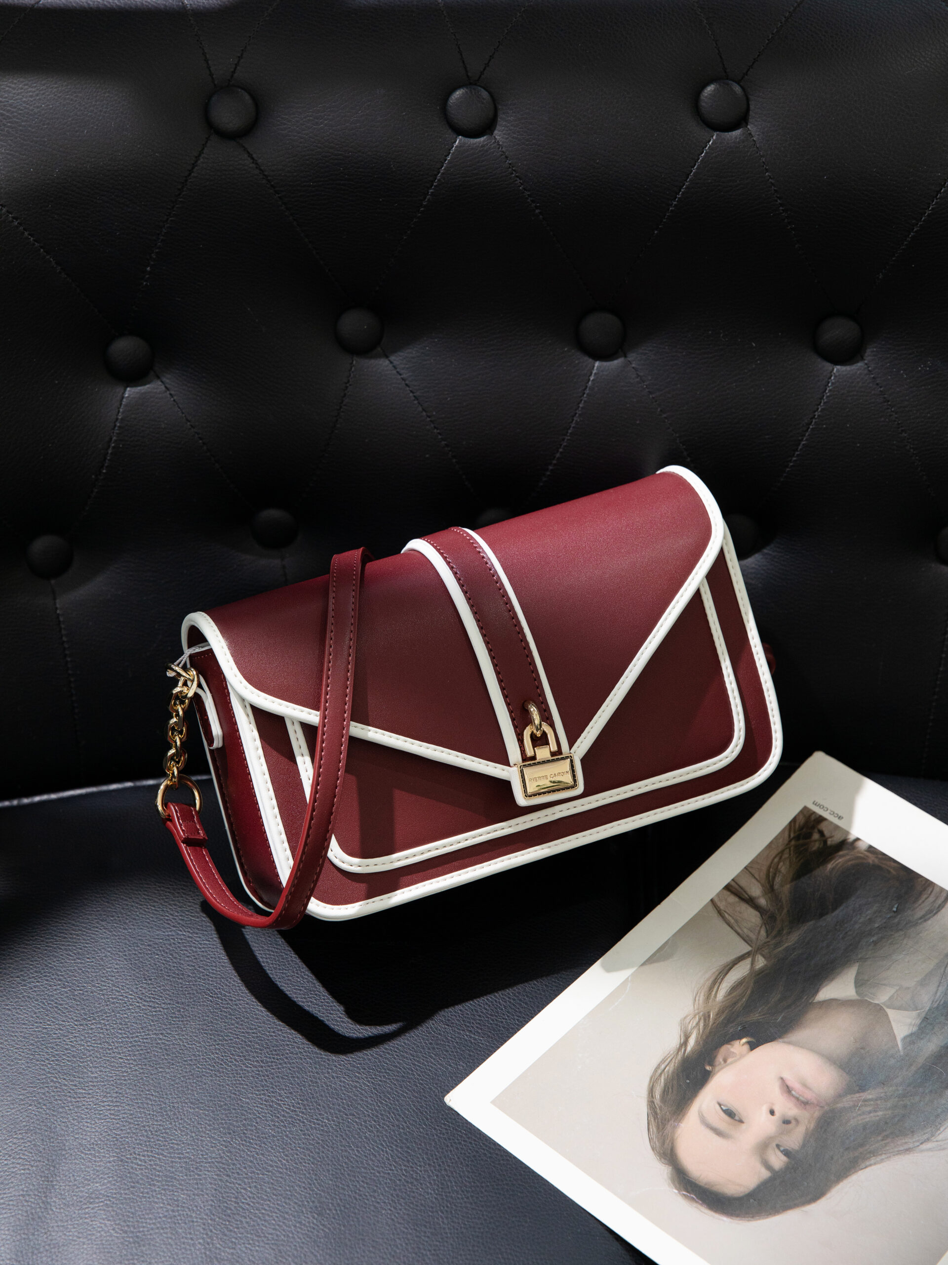 maroon sling bag