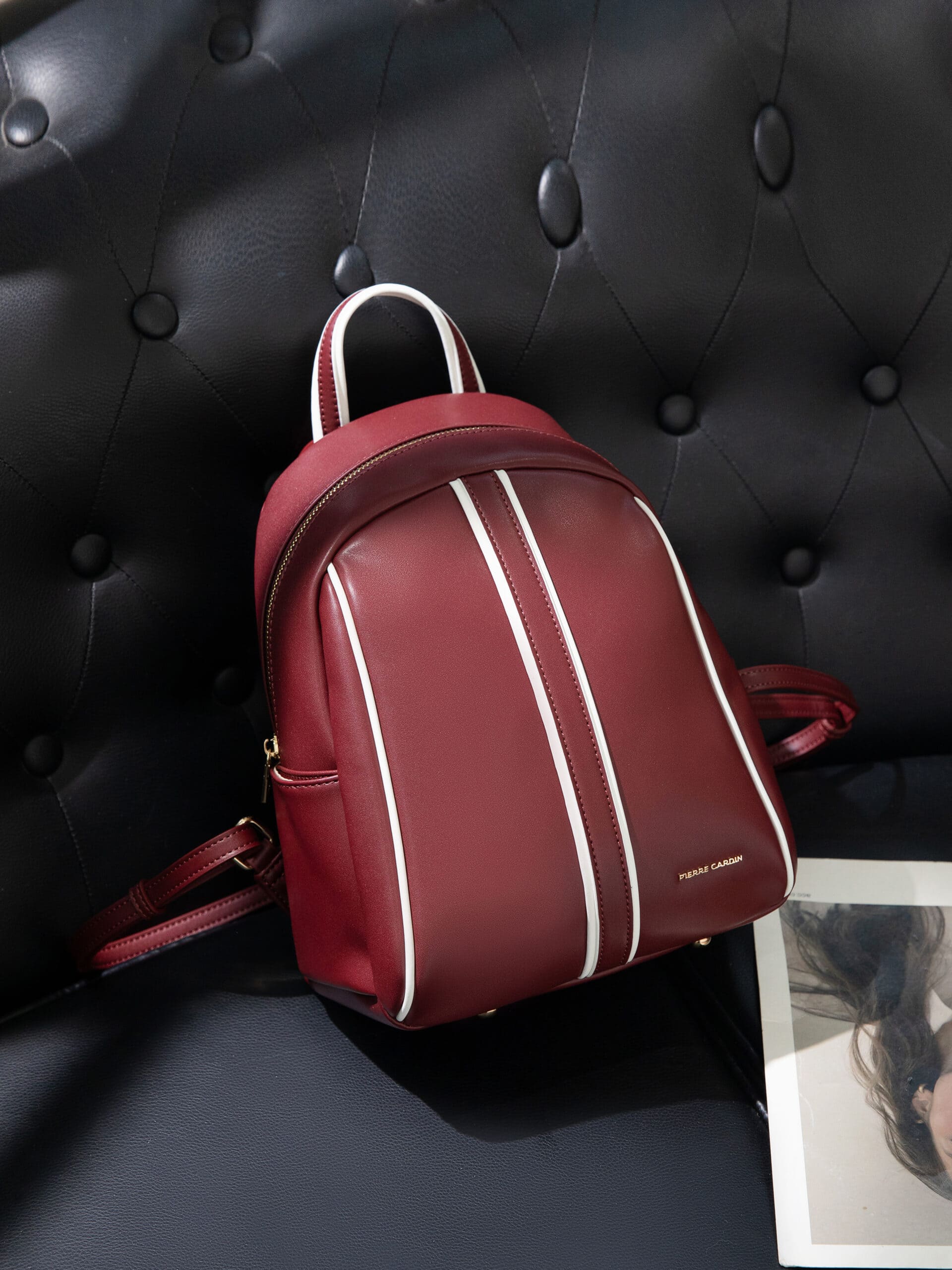 maroon backpack