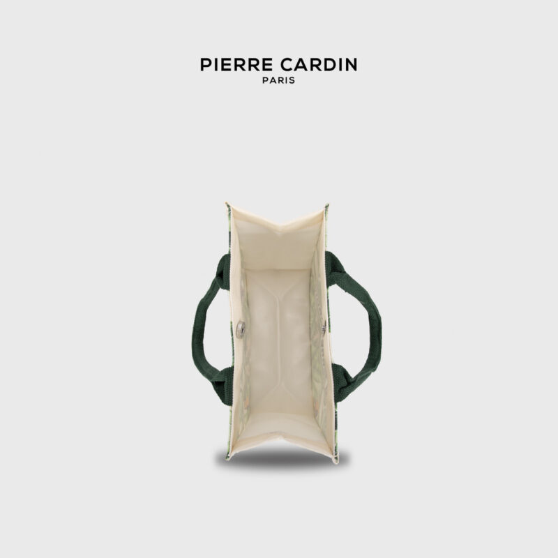 Pierre Cardin Exotic Leafy Beige Canvas Tote Bag - Image 6