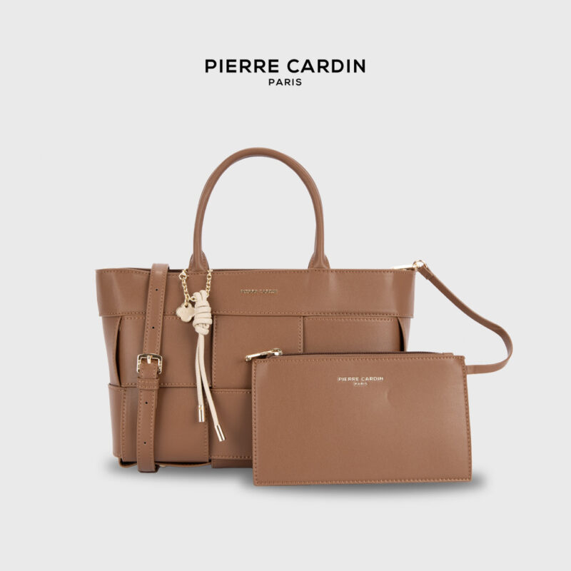 Pierre Cardin Gridia Handbag with Small Pouch and Shoulder Strap